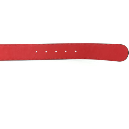 Gucci Textured Calfskin Flower Embroidered Double G 40mm Belt 90 36 Hibiscus Red 4 of 6