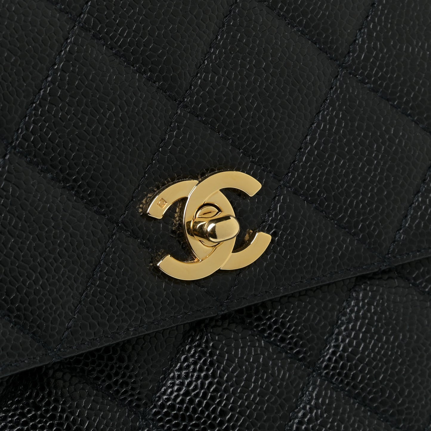 Caviar Quilted Jumbo Kelly Flap Black