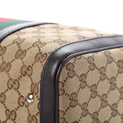 Gucci Monogram Vintage Web Medium Boston Dark Brown 13 of 21