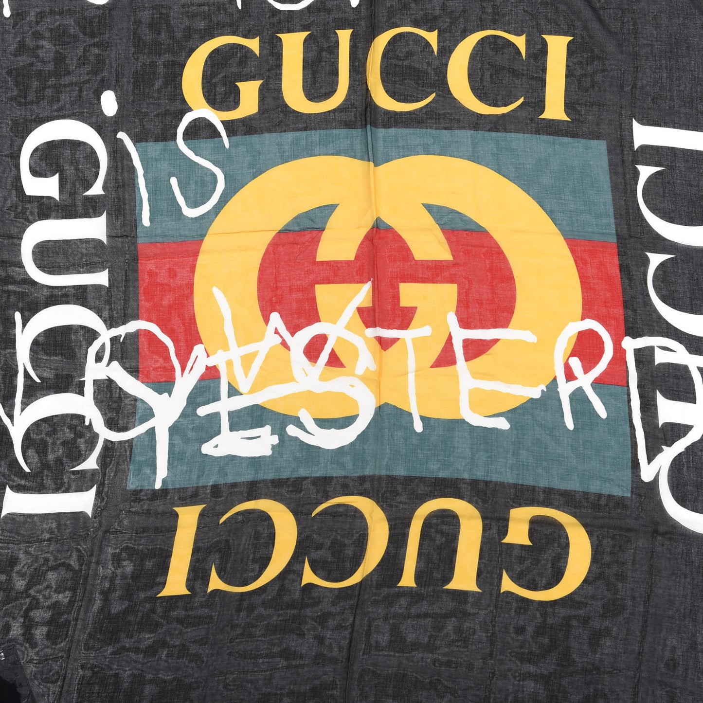 Modal Silk Coco Capitan Logo Square Scarf Black