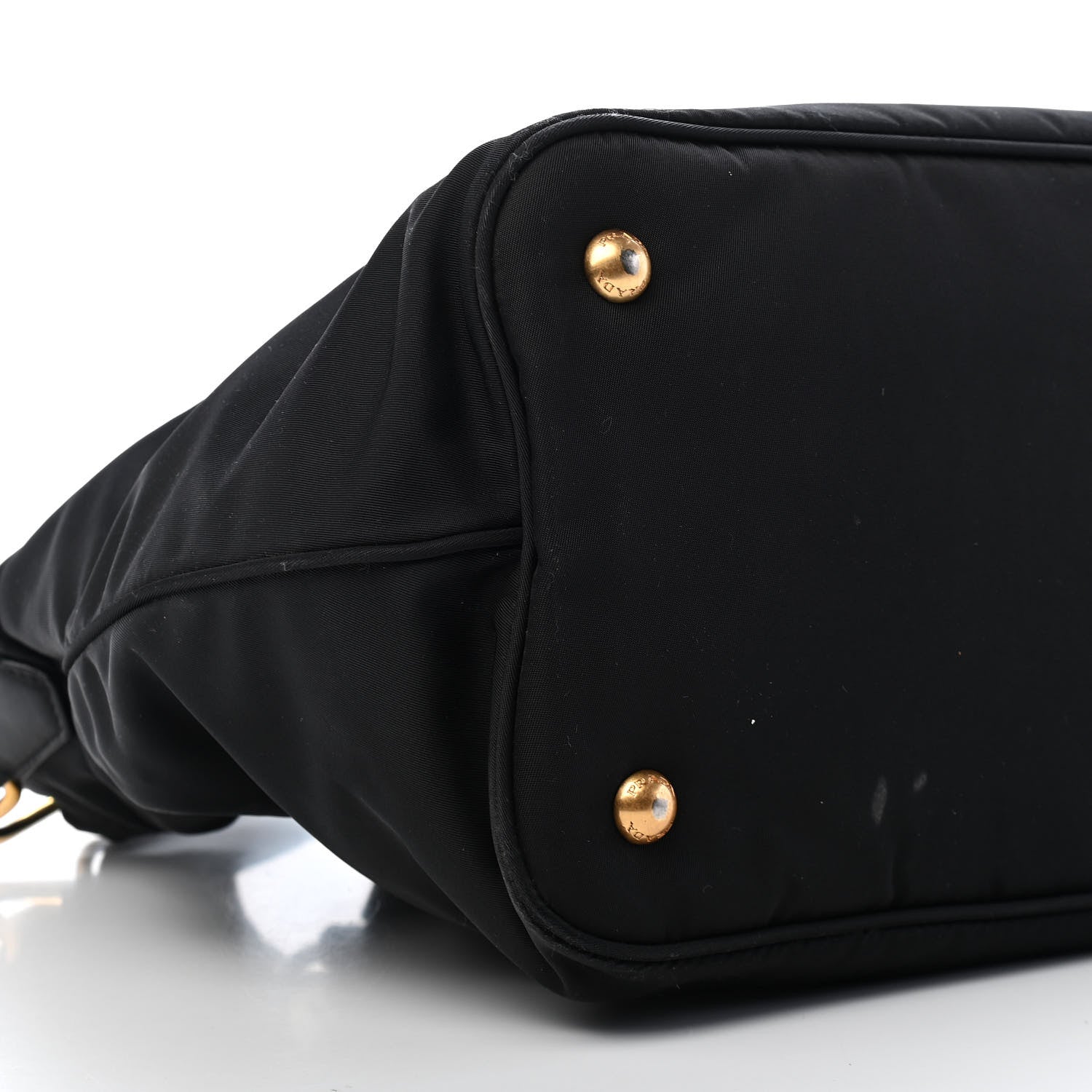 Prada Tessuto Nylon Soft Calfskin Tote Black 7 of 9