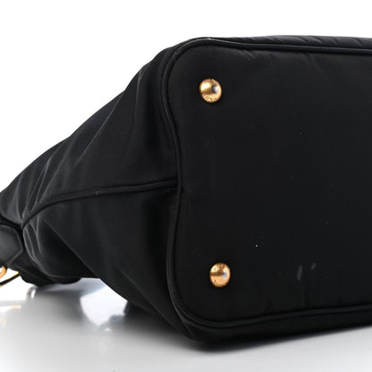 Prada Tessuto Nylon Soft Calfskin Tote Black 7 of 9