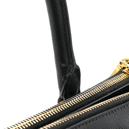 Prada Saffiano Small Galleria Double Zip Tote Black 12 of 17