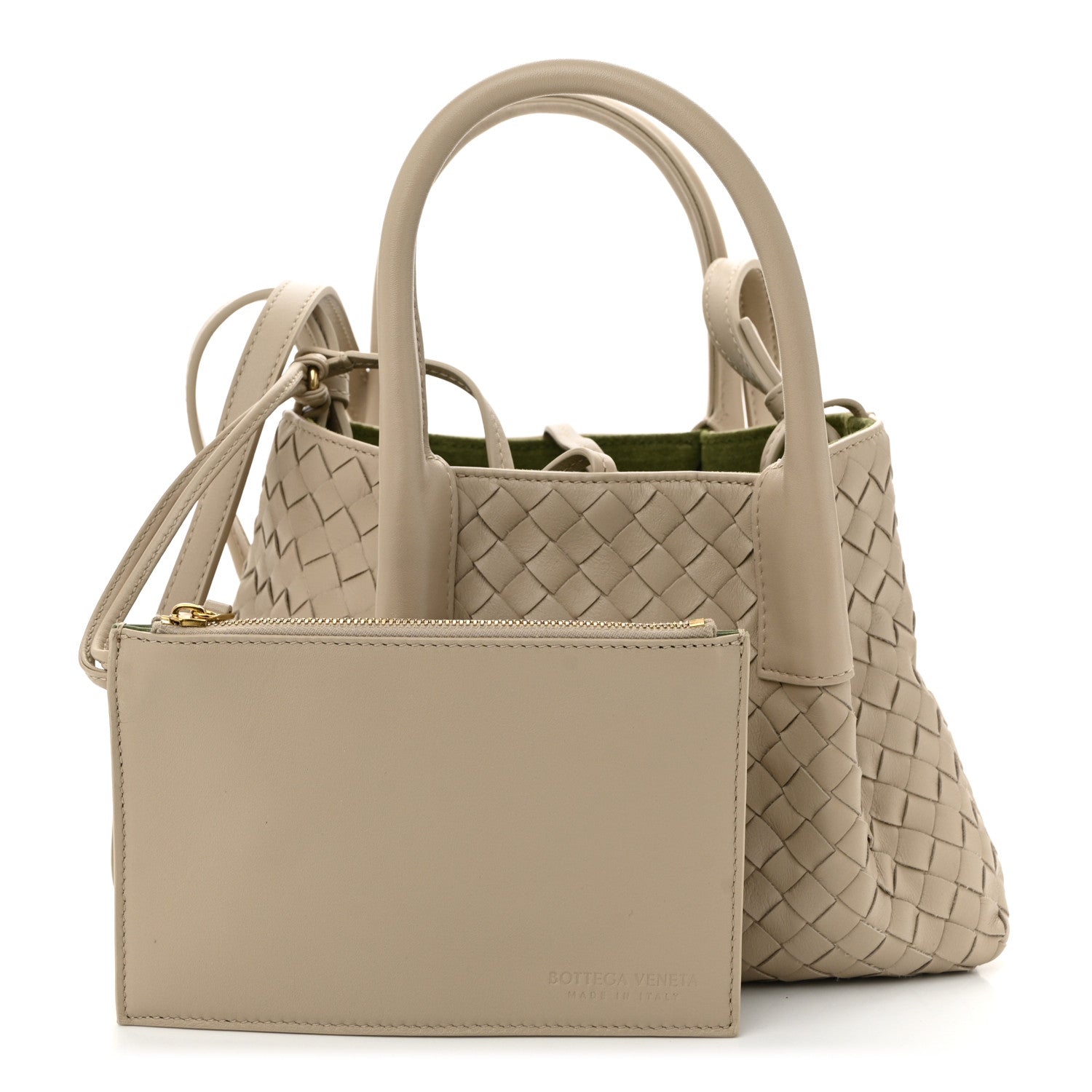 バッグ BOTTEGA VENETA Bottega Veneta Calfskin Intrecciato Small Pinacoteca Tote Ecru