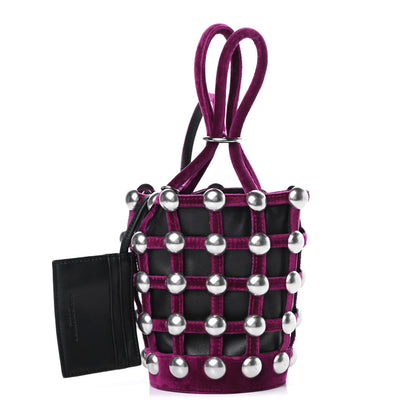 Alexander Wang Velvet Embellished Mini Roxy Bucket Bag Magenta 1 of 13
