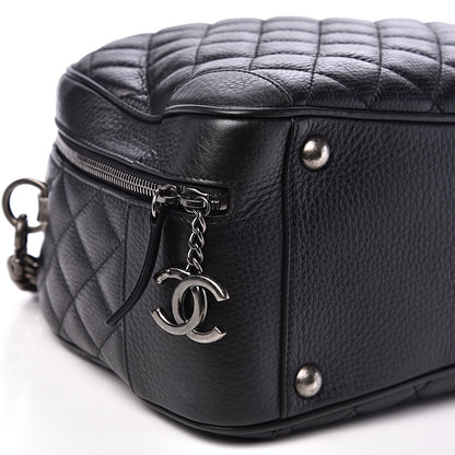 Chanel Calfskin Quilted Medium Airlines Round Trip Bowling Bag Black 7 of 11