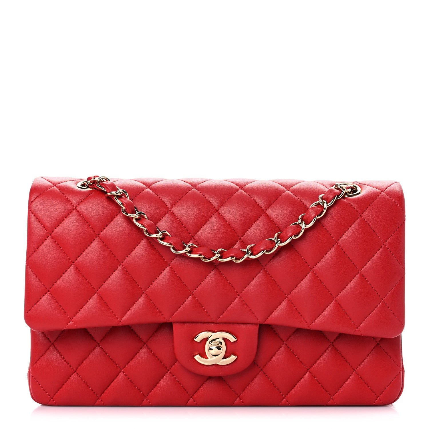 Chanel Lambskin Quilted Medium Double Flap Red 1 of 10