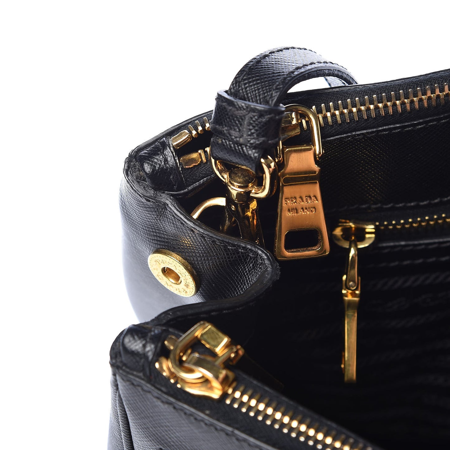 Saffiano Small Galleria Double Zip Tote Black