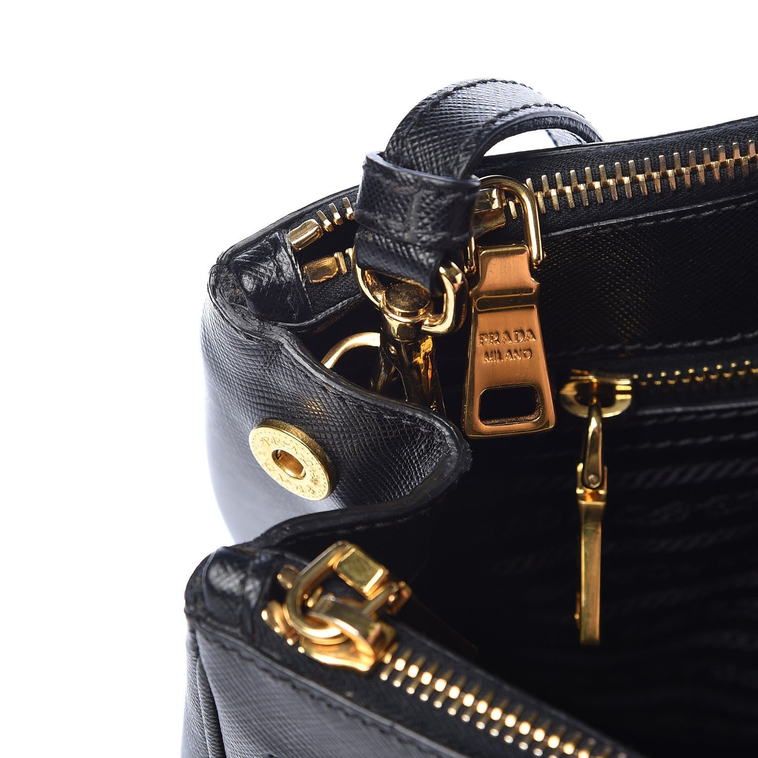 Prada Saffiano Small Galleria Double Zip Tote Black 10 of 15