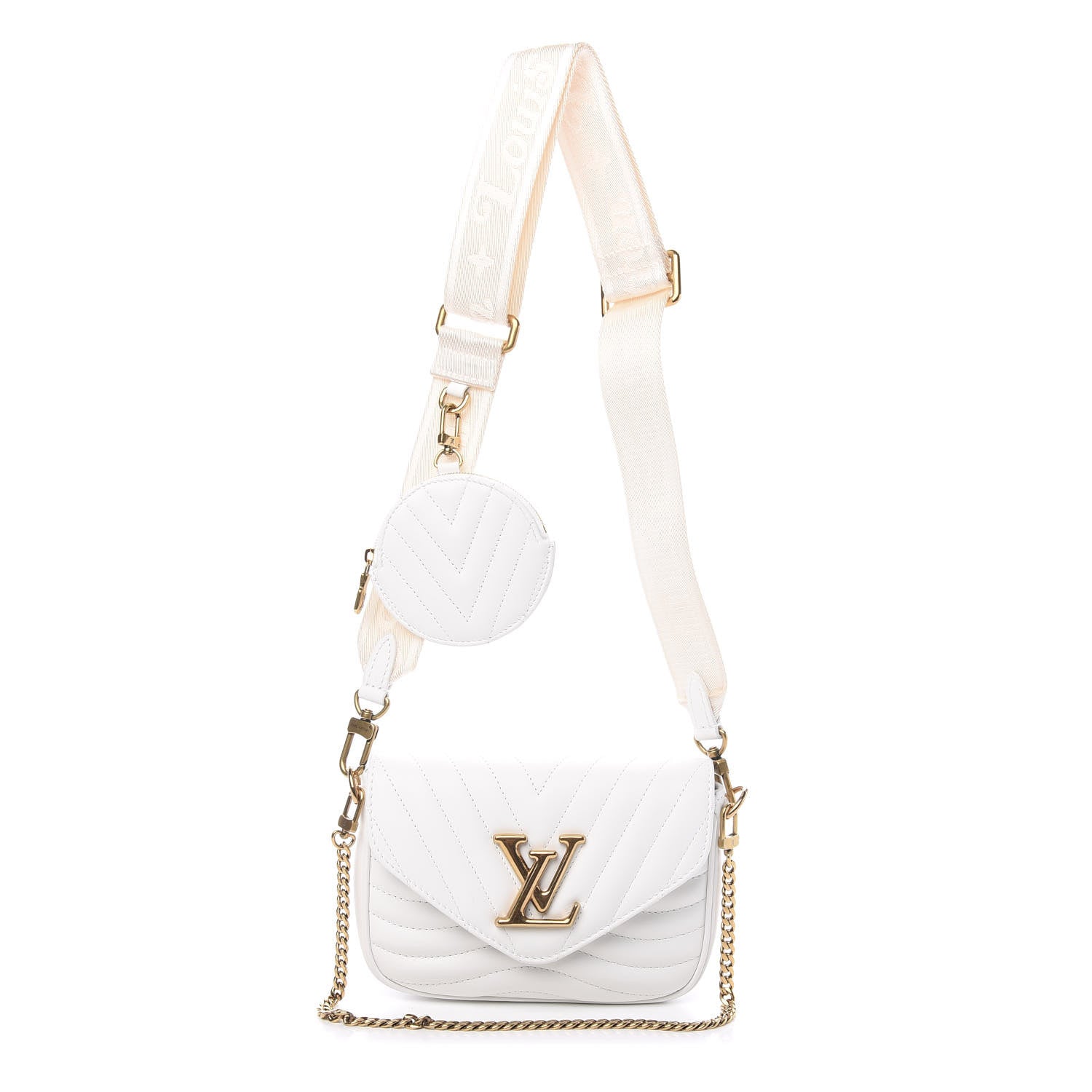 Louis Vuitton Calfskin New Wave Multi Pochette Snow 1 of 8