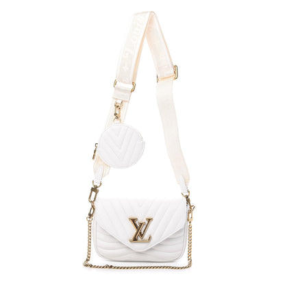 Louis Vuitton Calfskin New Wave Multi Pochette Snow 1 of 8