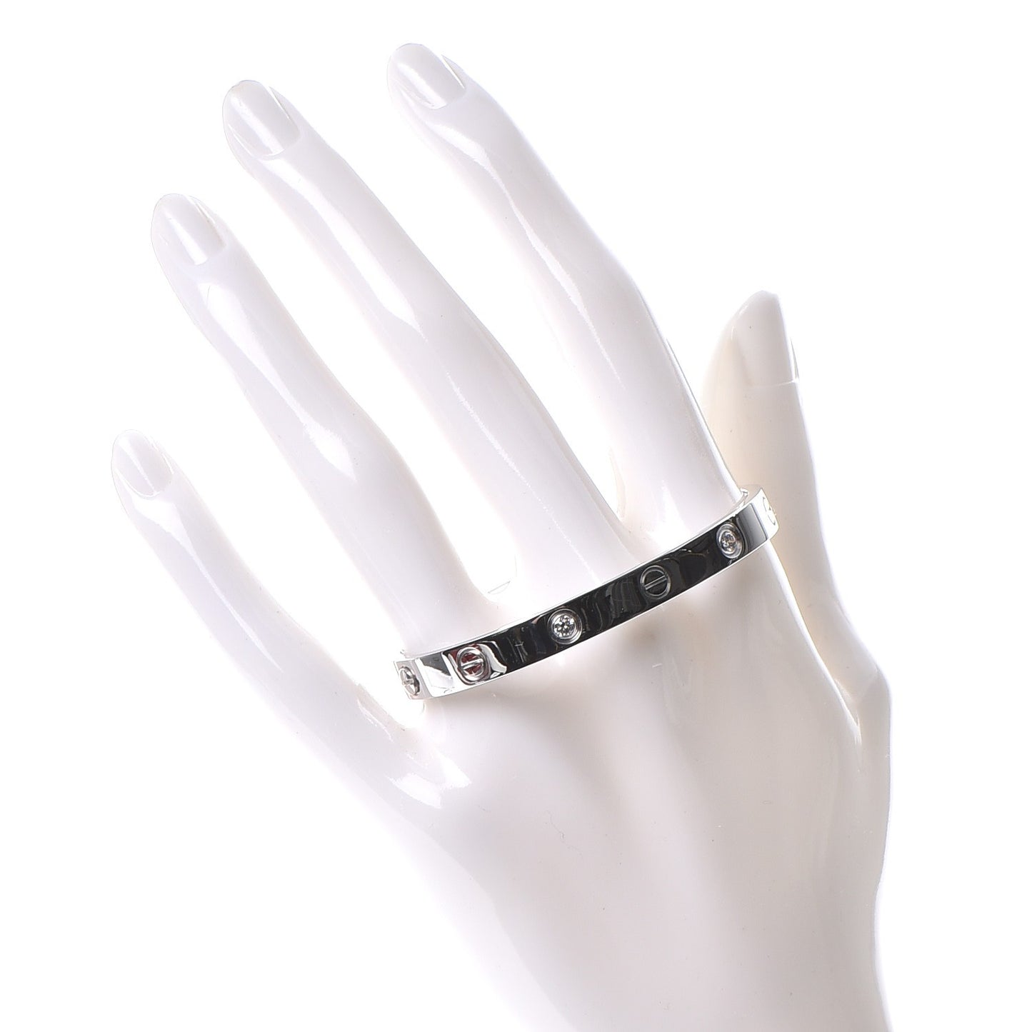 18K White Gold 4 Diamond LOVE Bracelet 16