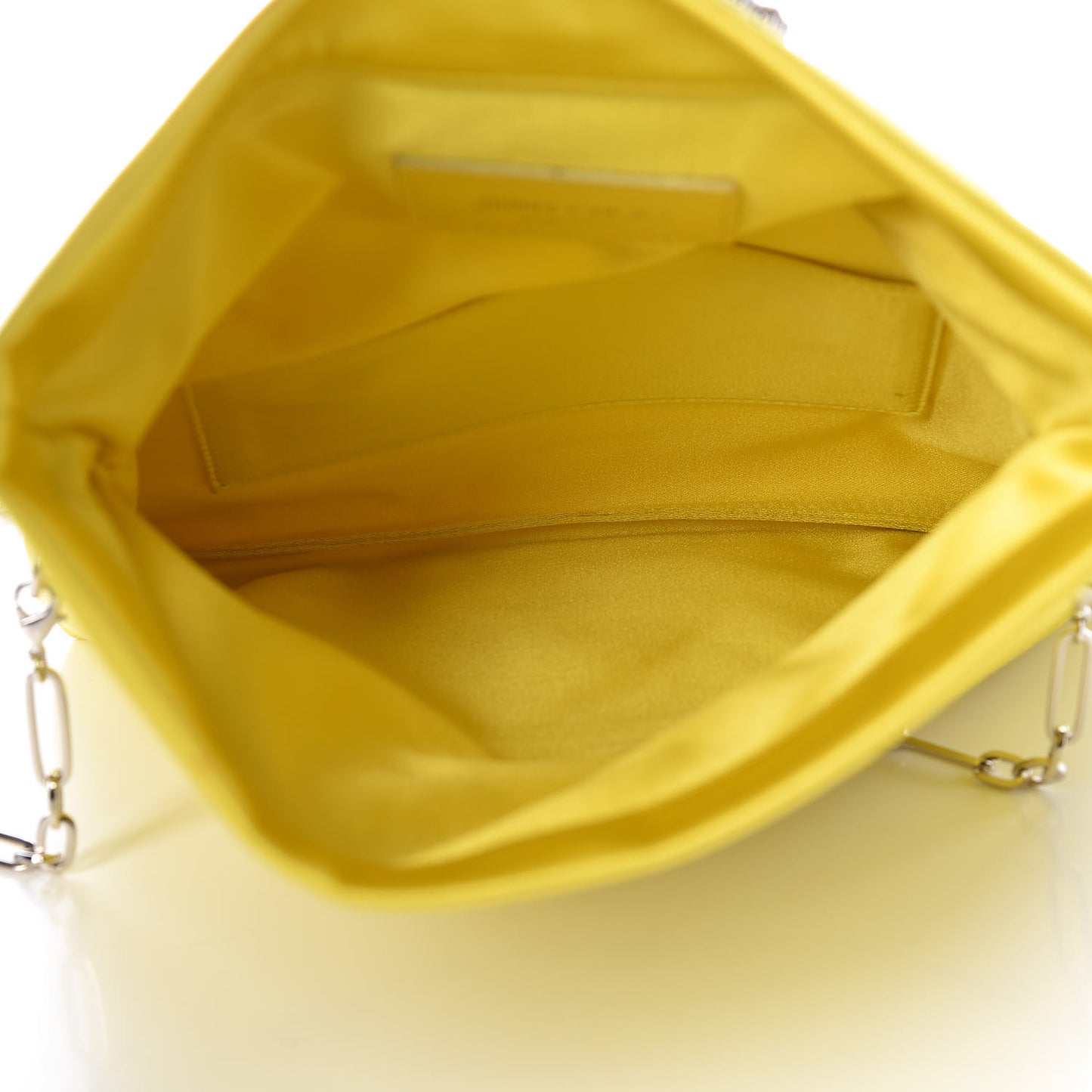 Satin Crystal Titania Clutch Fluo Yellow