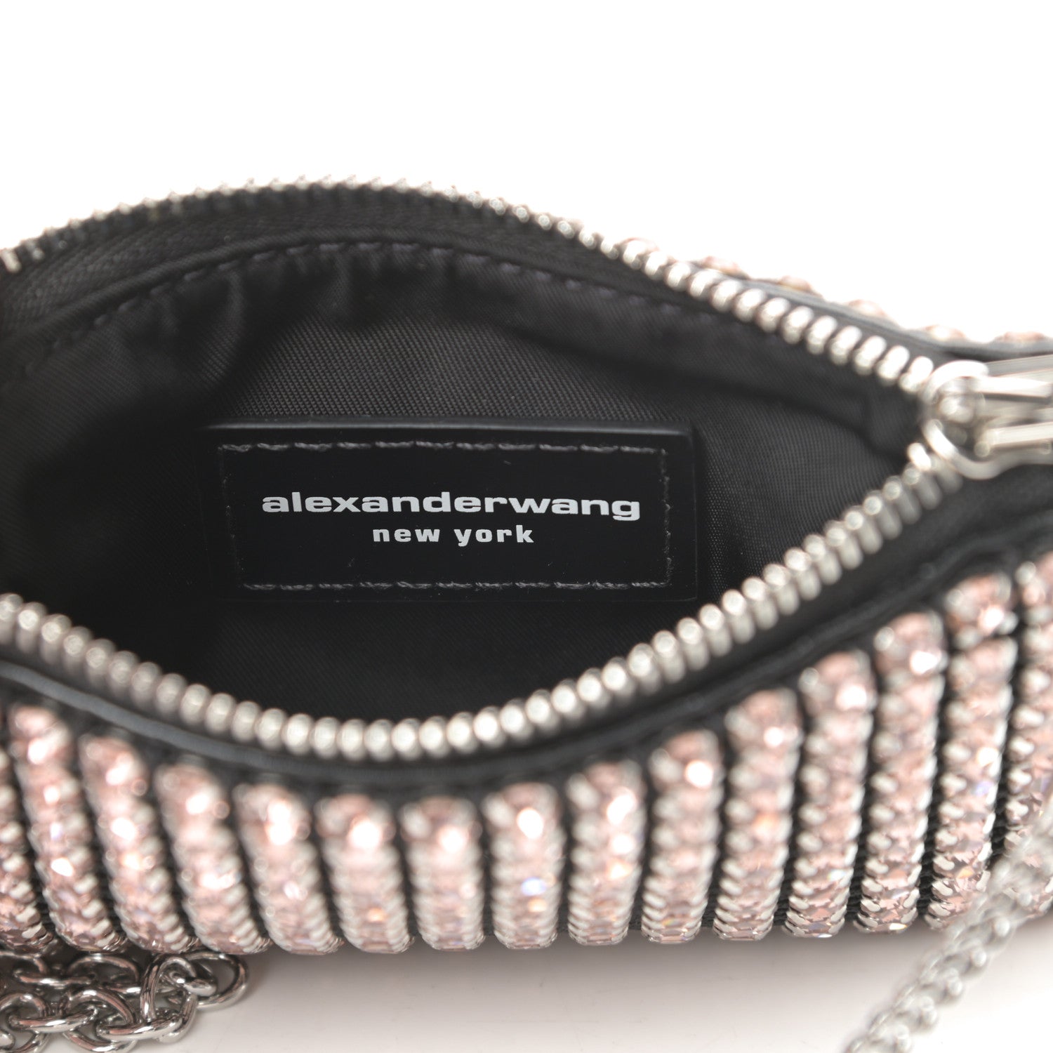Alexander Wang Crystal Rhinestone Nano Wanglock Chain Crossbody Sandstone 6 of 12