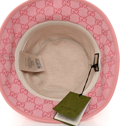 Gucci Monogram Textured Dollar Calfskin GG Jago Bucket Hat S Soft Cotton Candy Dark Cotton Candy 7 of 9