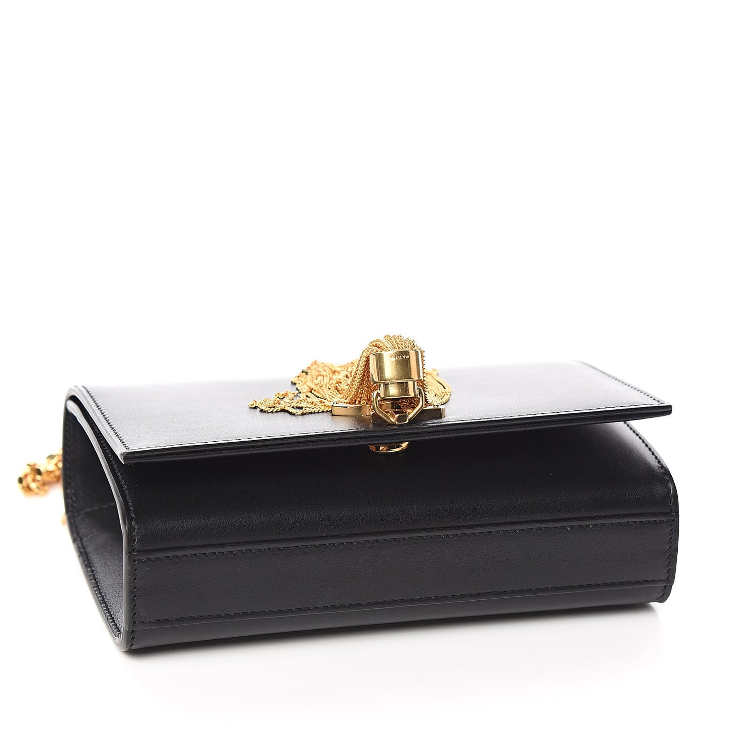 Calfskin Small Classic Monogram Kate Tassel Satchel Black