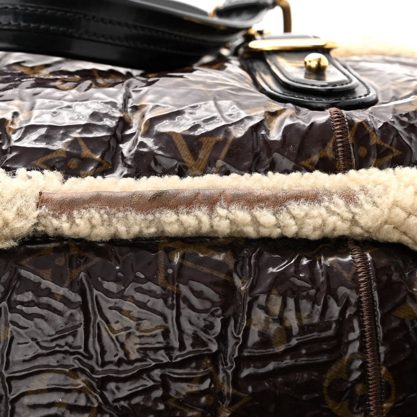Patent Monogram Shearling Sac Thunder