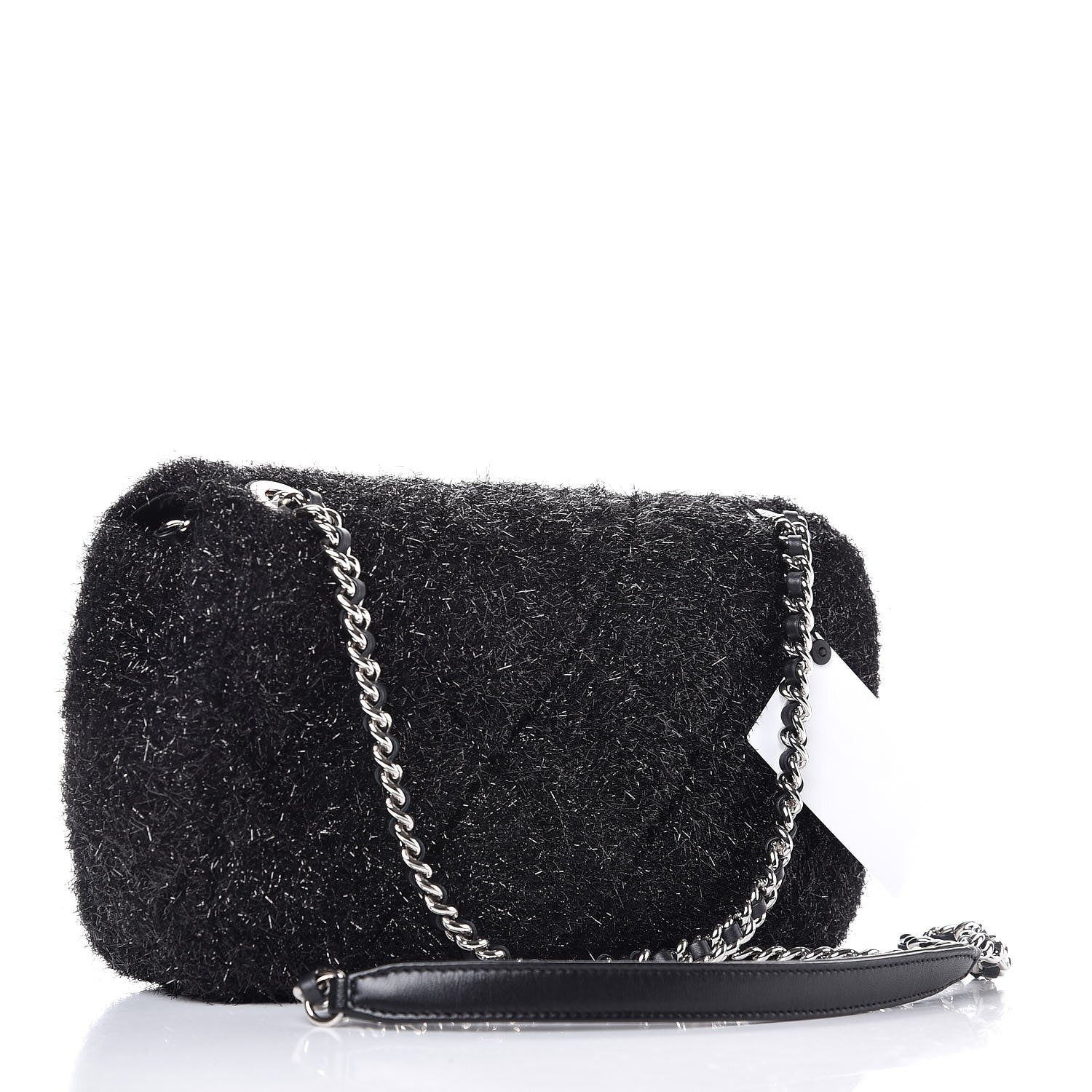 Chanel Lurex Knit Medium Pluto Glitter Flap Black 3 of 8