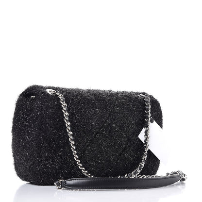 Chanel Lurex Knit Medium Pluto Glitter Flap Black 3 of 8
