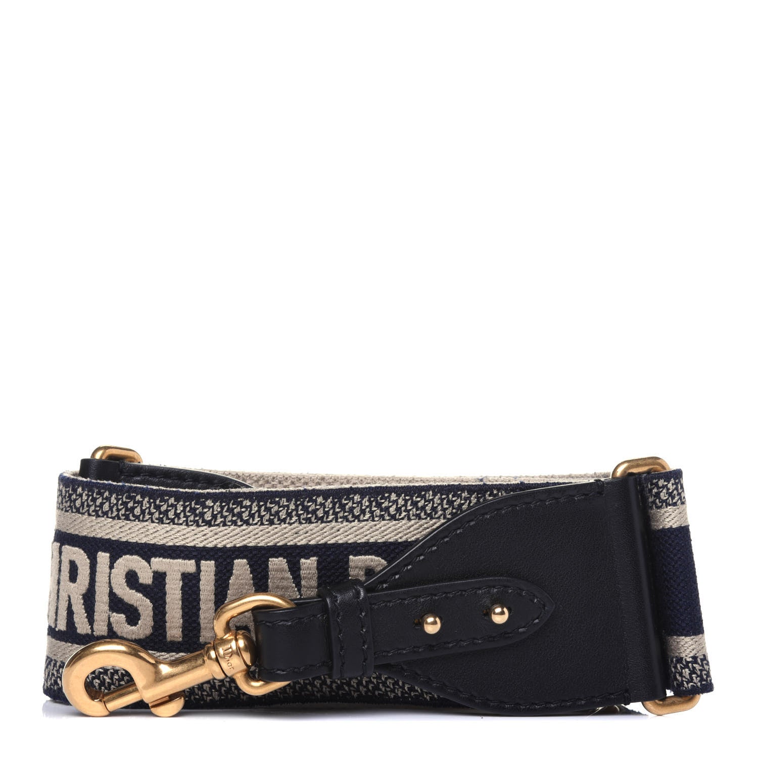 Christian Dior Canvas Embroidered Shoulder Strap Blue 1 of 9