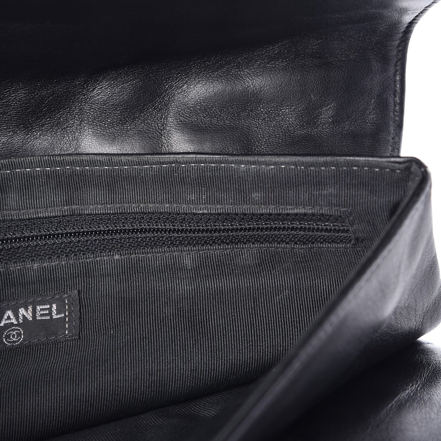 Lambskin Chocolate Bar Mademoiselle Flap Black