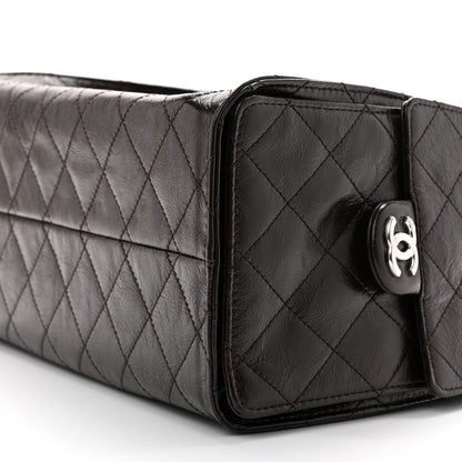 Chanel Shiny Crumpled Calfskin Quilted Small Chanel 25 Handbag Dark Brown 10 of 11