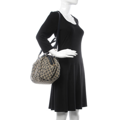 Gucci Monogram Medium Sukey Boston Bag Navy 2 of 17