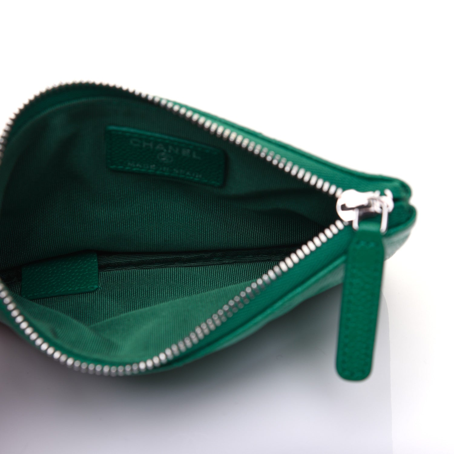 Chanel Caviar Quilted Small Cosmetic Case Green 5 of 10