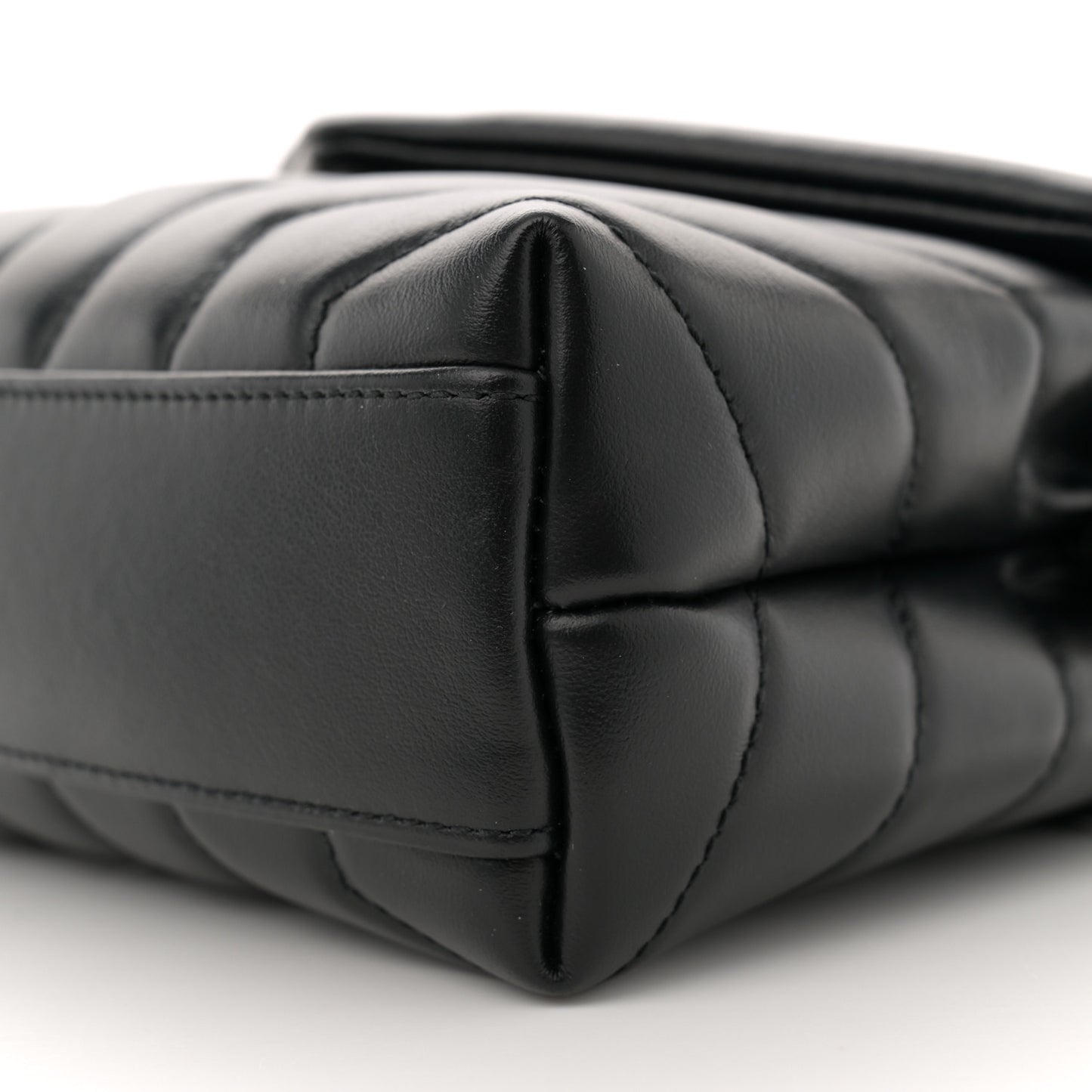 Calfskin Y Quilted Monogram Toy Loulou Crossbody Bag Black