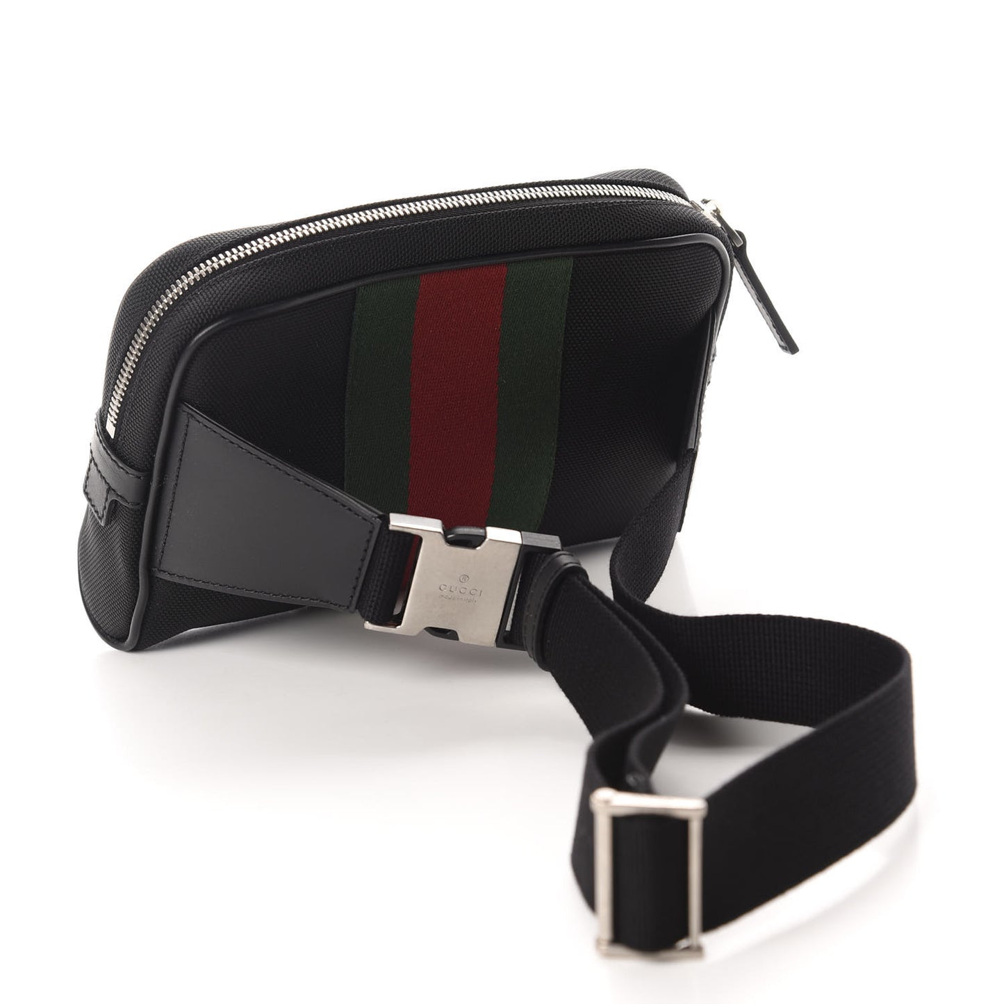 Canvas Web Slim Belt Bag Black