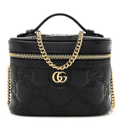 Gucci Calfskin GG Matelasse Mini Top Handle Bag Black 1 of 10
