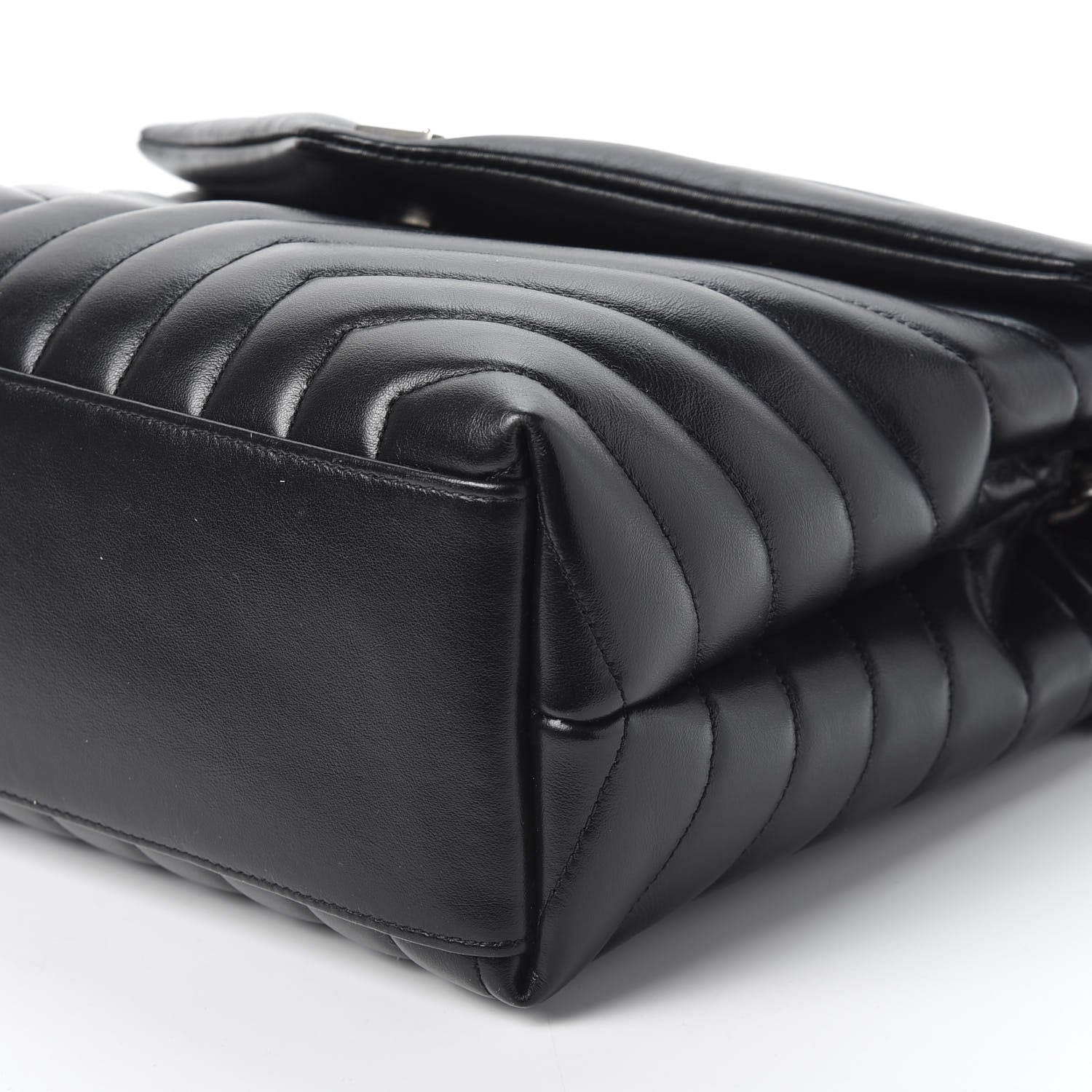Saint Laurent Calfskin Y Quilted Monogram Medium Loulou Chain Satchel Black 6 of 9