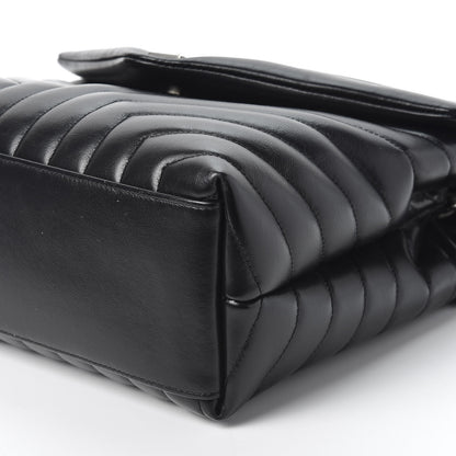 Saint Laurent Calfskin Y Quilted Monogram Medium Loulou Chain Satchel Black 6 of 9