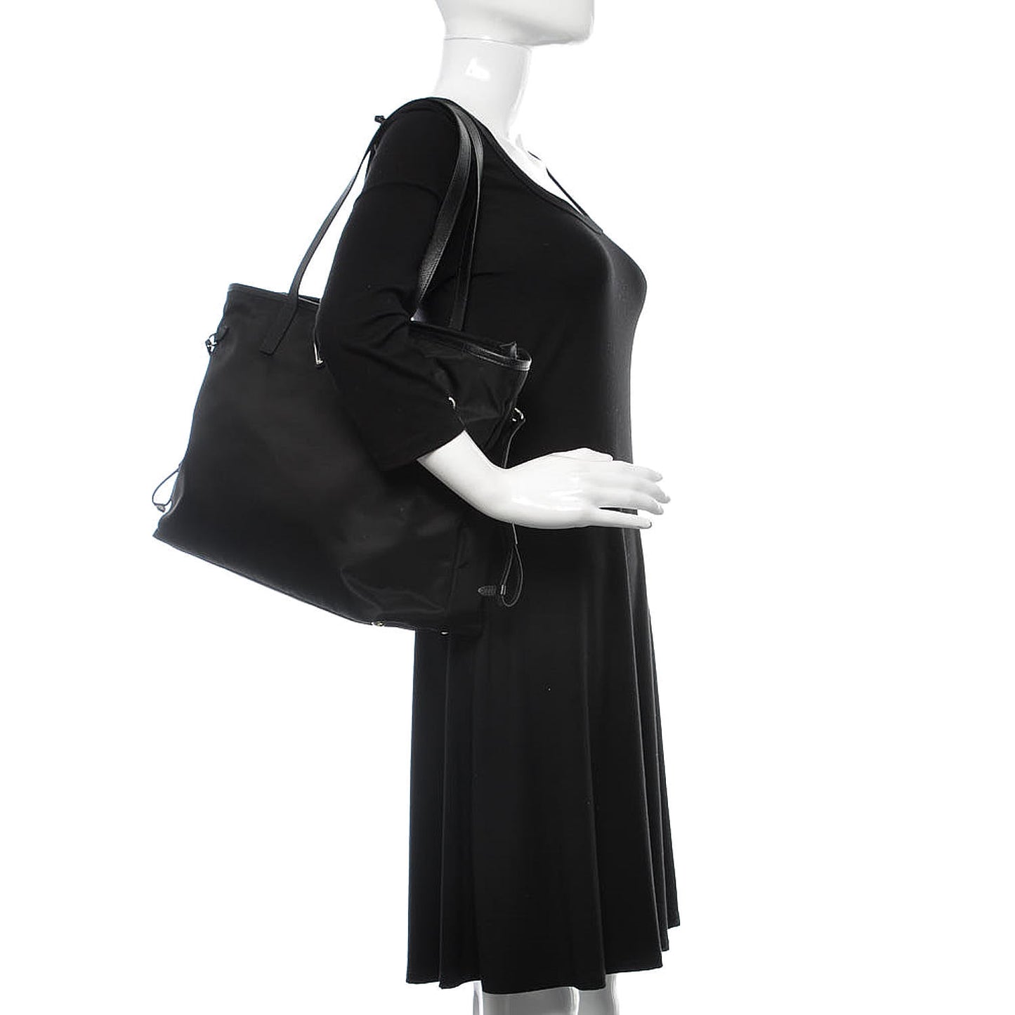 Tessuto Nylon Saffiano Tote Black