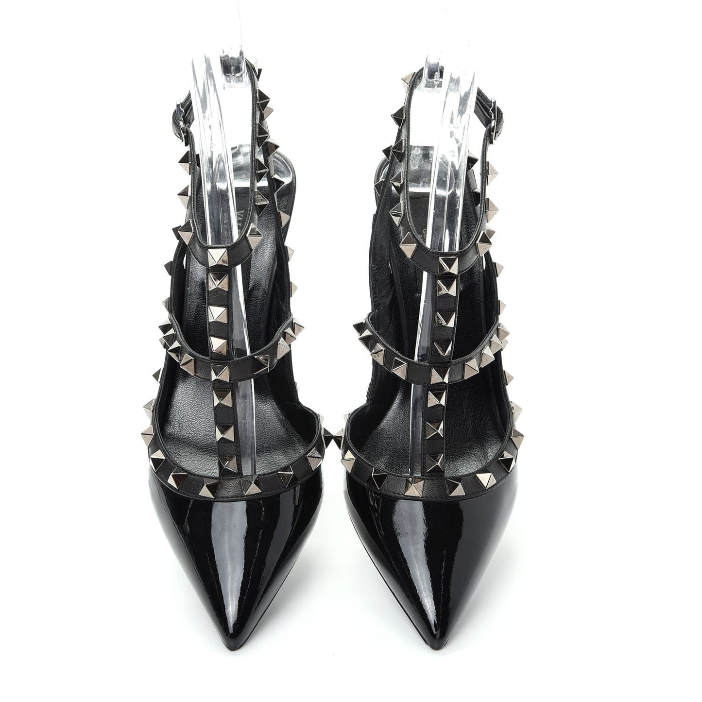 Patent Rockstud Ankle Strap Pumps 37 Black