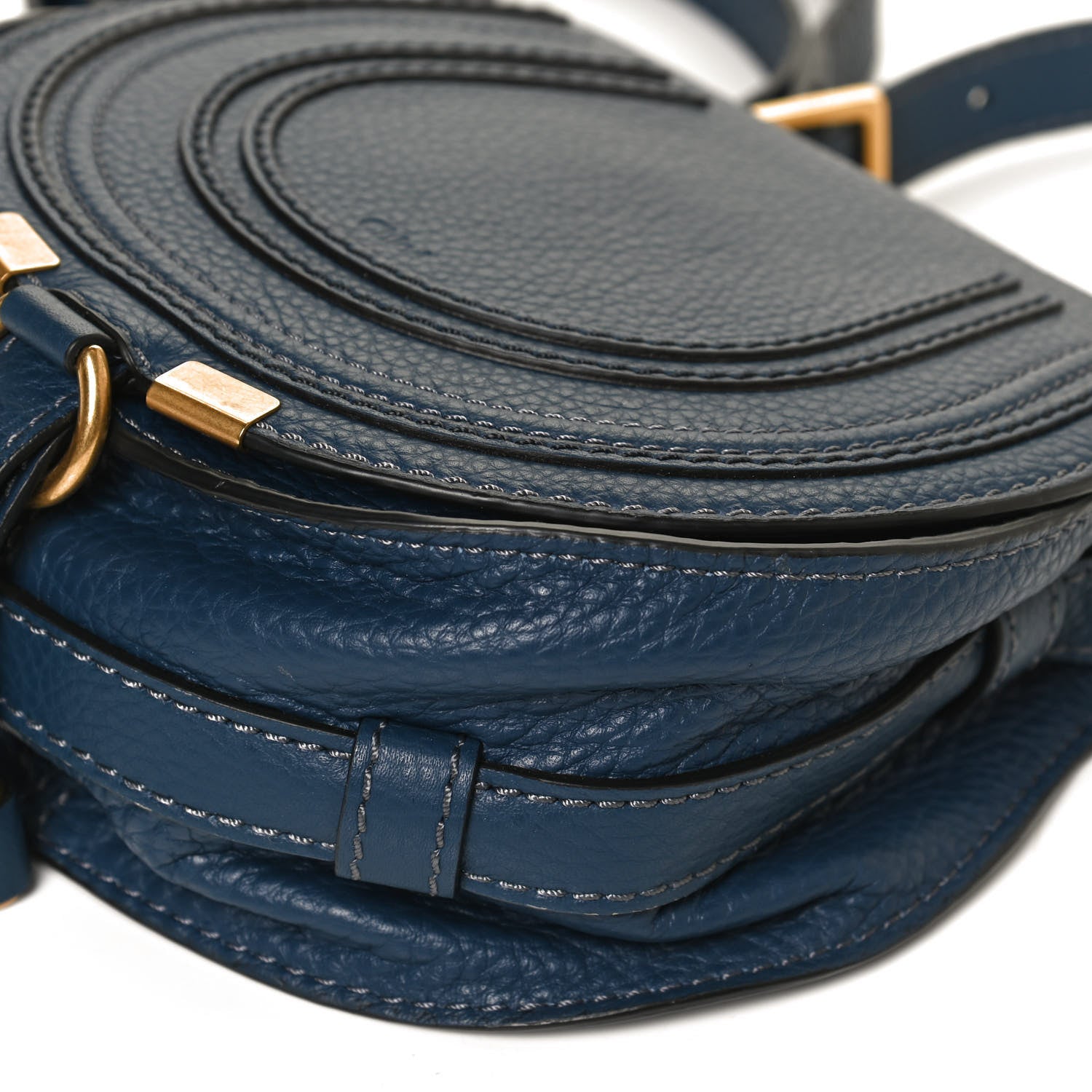 Chloe Calfskin Mini Marcie Round Crossbody Bag Royal Navy 10 of 11