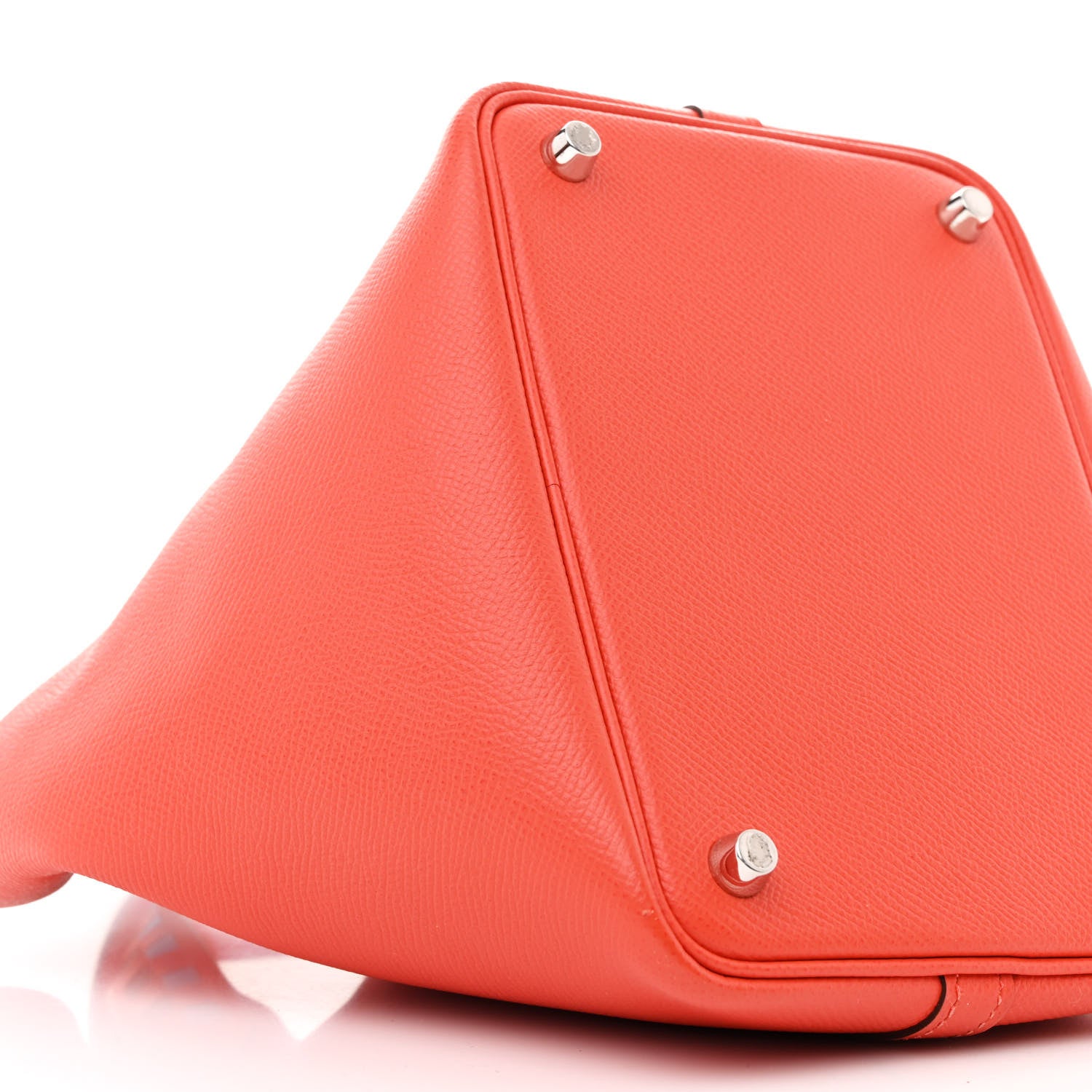 Hermes Epsom Tressage De Cuir Picotin Lock 18 PM Capucine Celeste Rouge H 9 of 12