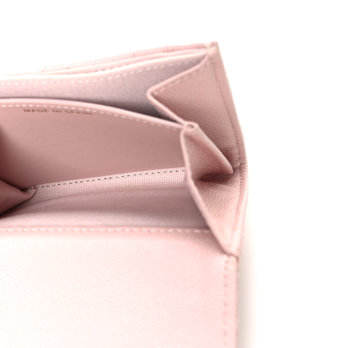 Caviar Quilted Crystal Enamel CC Flap Card Holder Pink