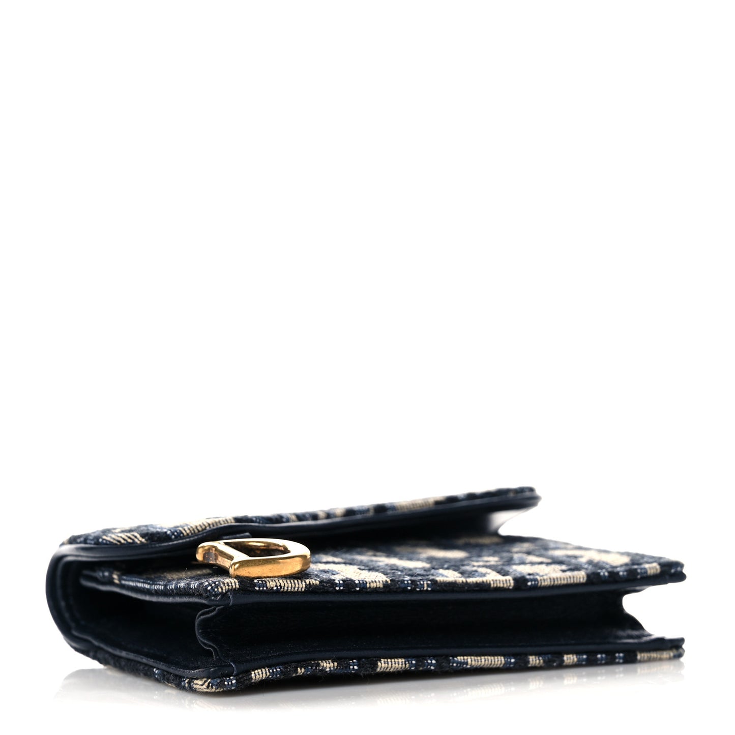 Oblique Saddle Card Holder Blue