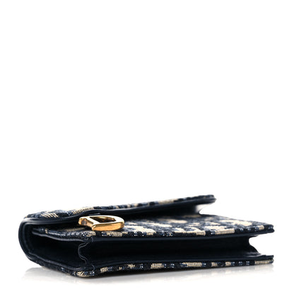 Christian Dior Oblique Saddle Card Holder Blue 4 of 7
