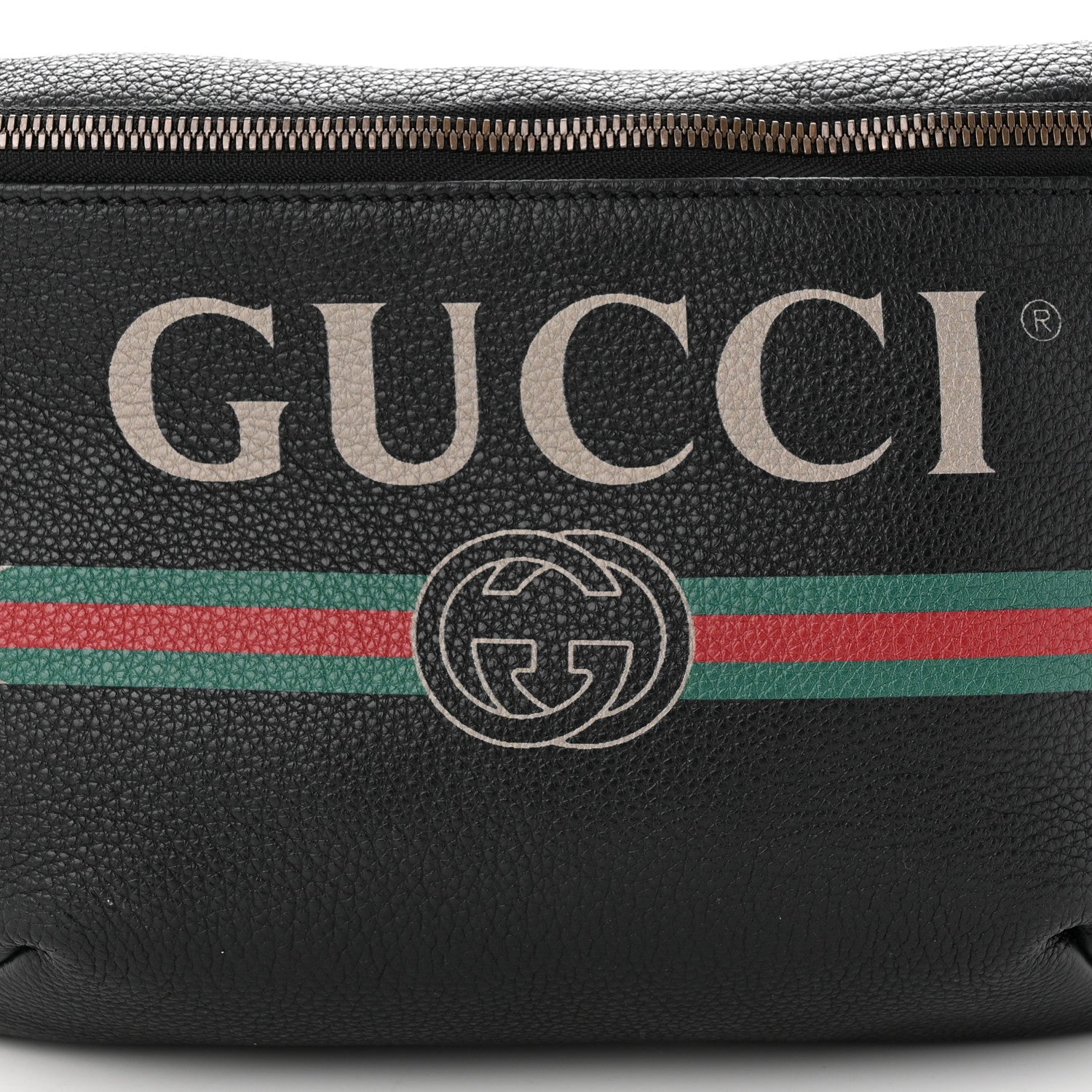 Gucci Grained Calfskin Logo Belt Bag Black 8 of 10