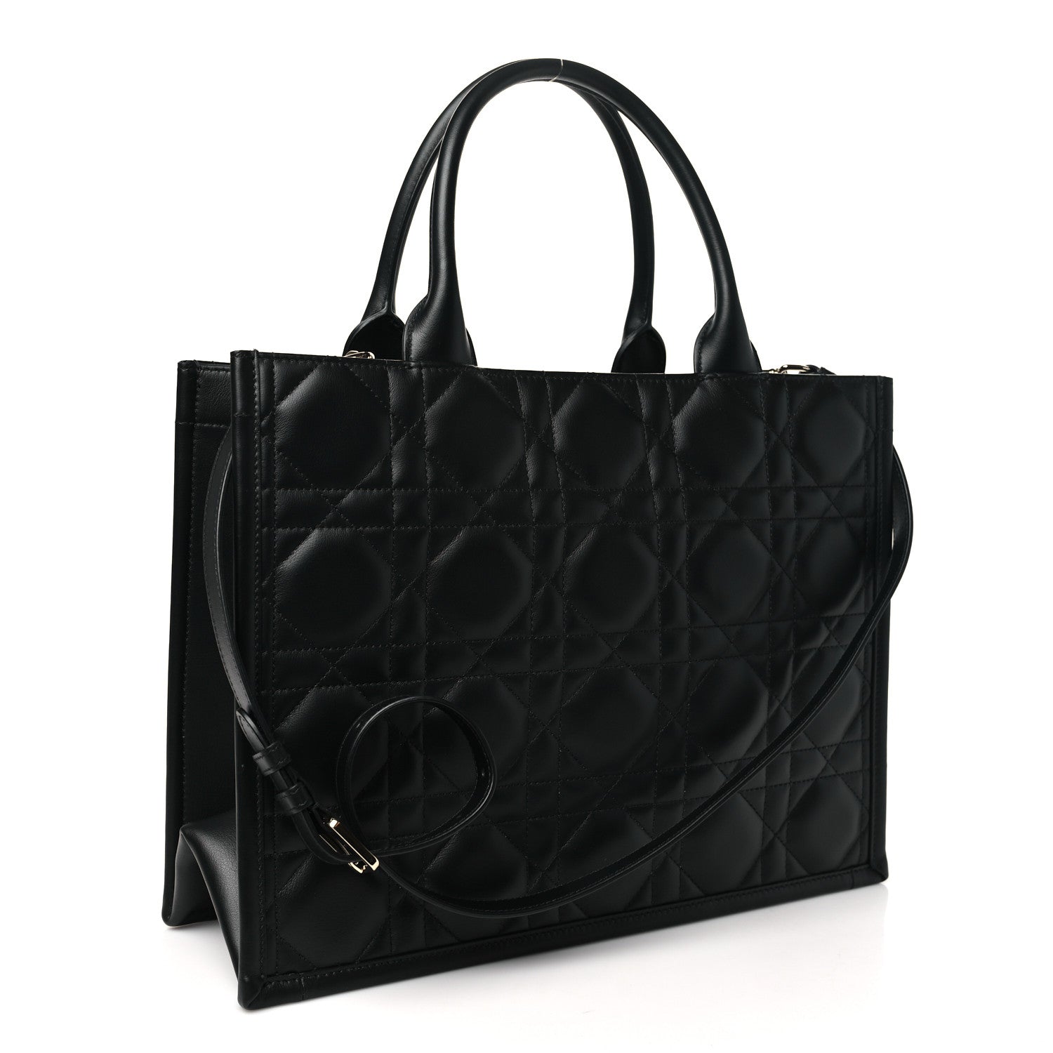 Christian Dior Calfskin Macro Cannage Medium Book Tote Black 3 of 11