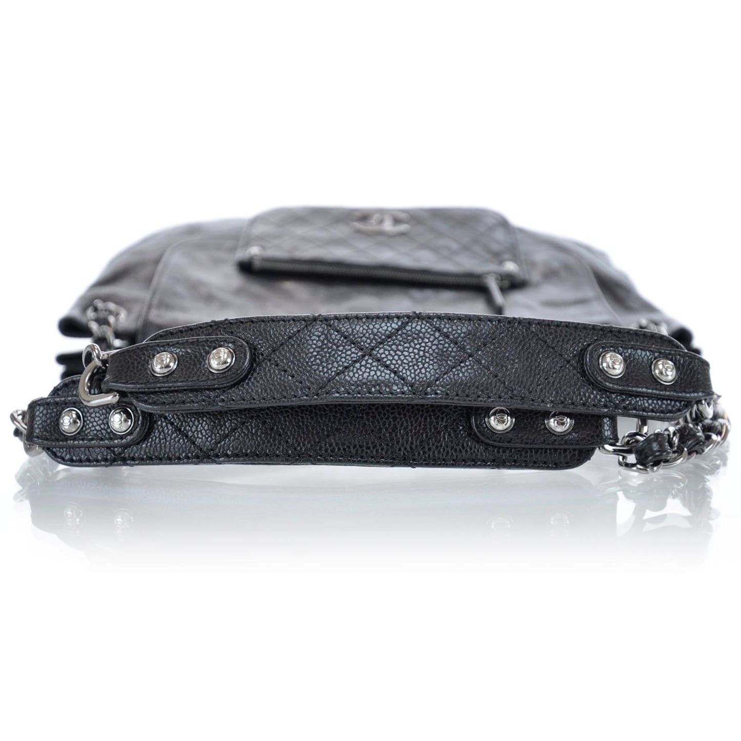 Glazed Caviar Pocket In The City Tote Brown