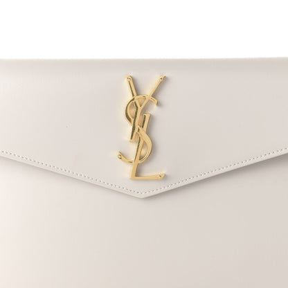 Saint Laurent Smooth Shiny Calfskin Medium Uptown Pouch Crema Soft 9 of 9