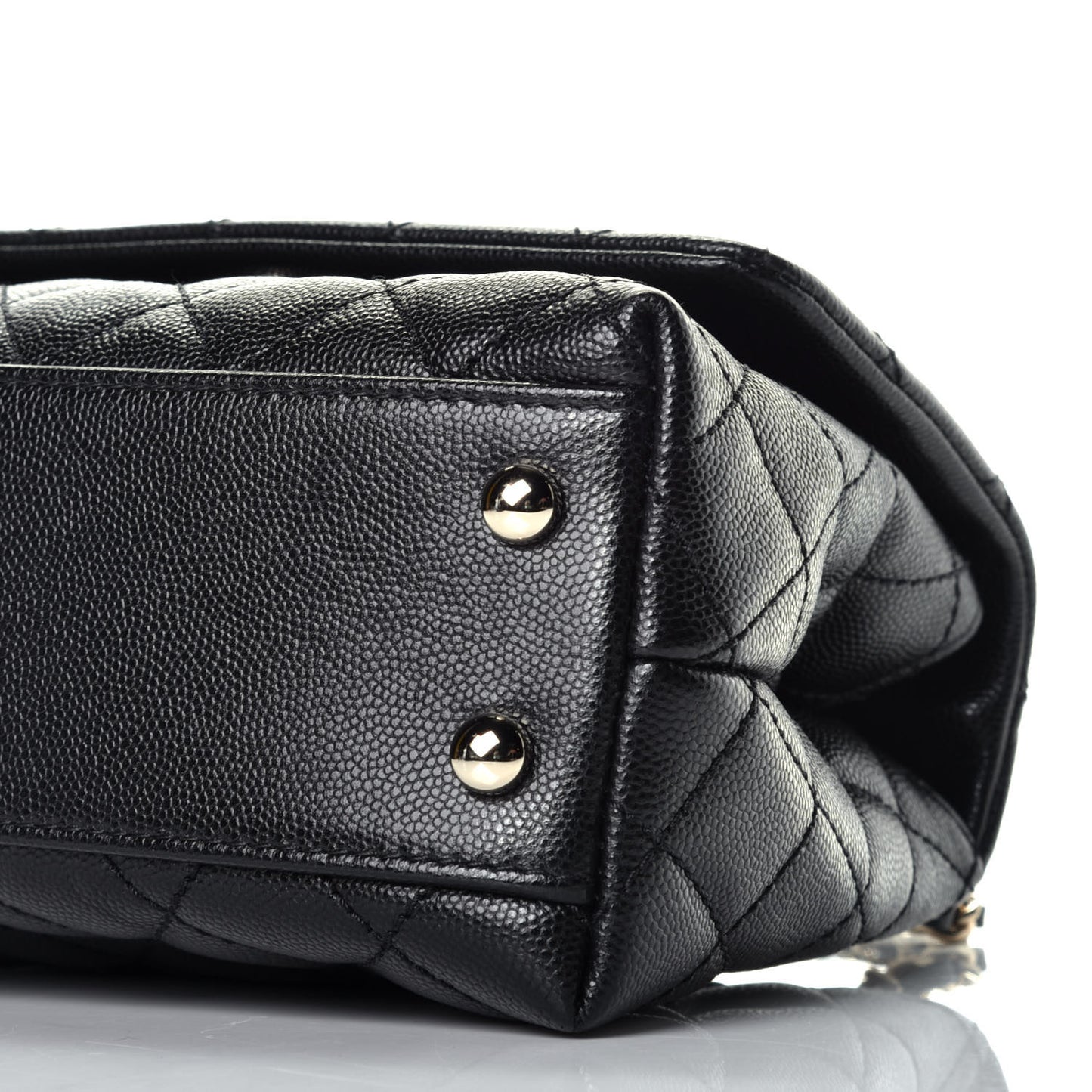 Caviar Quilted Mini Coco Handle Flap Black