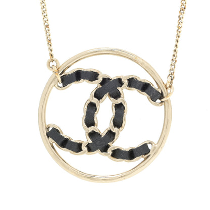 Chanel Lambskin CC Chain Necklace Gold Black 4 of 6
