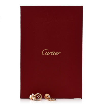 Cartier 18K Pink Yellow White Gold Diamond Trinity Drop Earrings 5 of 5