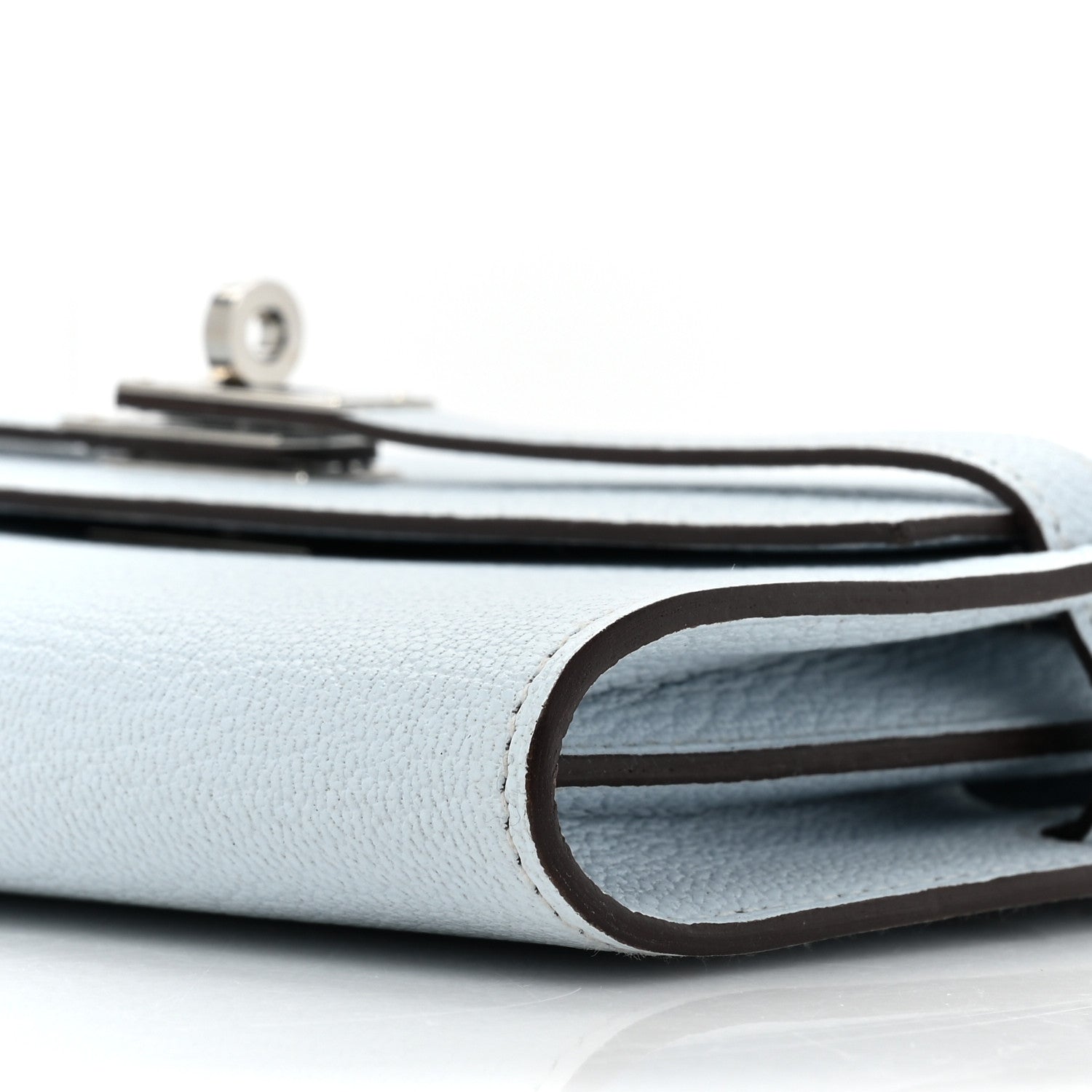 Hermes Chevre Mysore Kelly Wallet To Go Bleu Brume 9 of 11