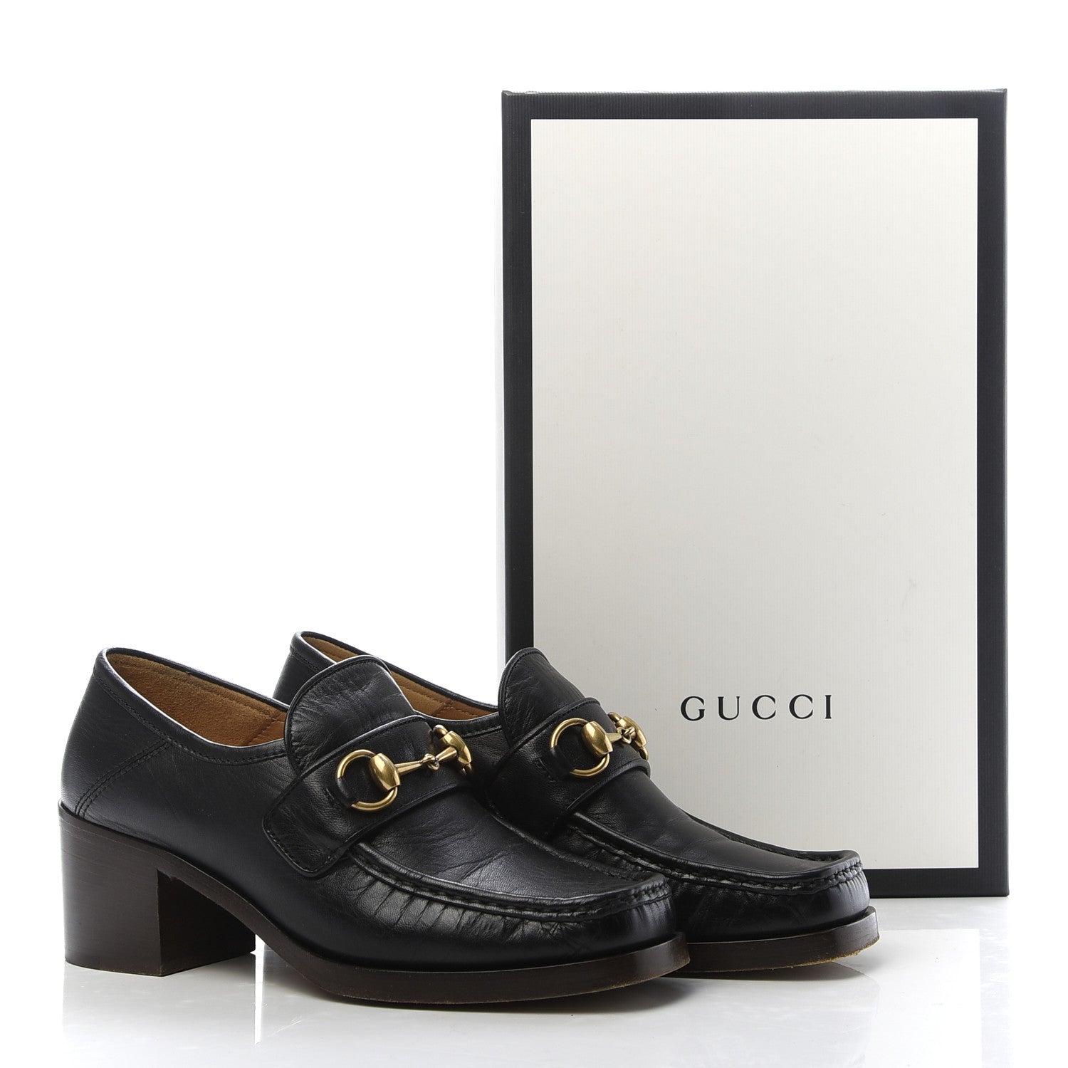 Gucci Malaga Kid Horsebit Loafer Pumps 36.5 Black 13 of 13