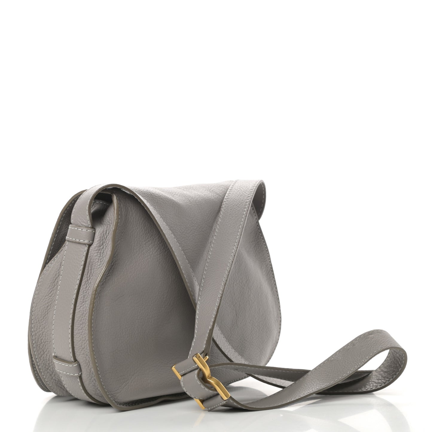 Calfskin Medium Marcie Round Crossbody Bag Cashmere Grey